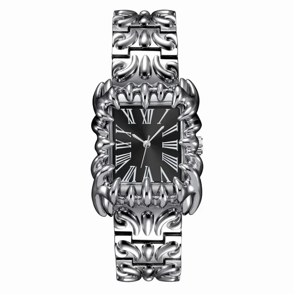 Luxury Claw Design Watch for Men & Women | Square Alabaster Roman Numeral Wristwatch | Iced Out Watch Gift | 2026 Relogio Dropshipping | Caratix - CaratixJewelry